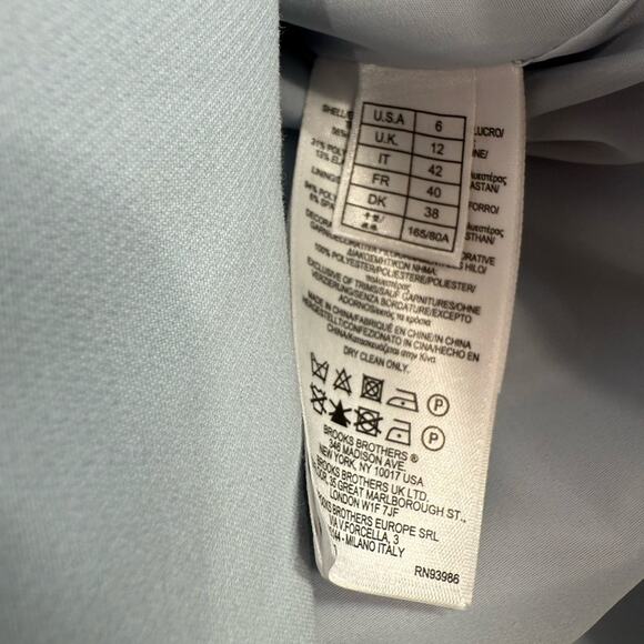 Brooks Brothers Blue Sheath Semi Formal Dress Baby Blue w/ Beaded Details size 6 - Picture 7 of 9